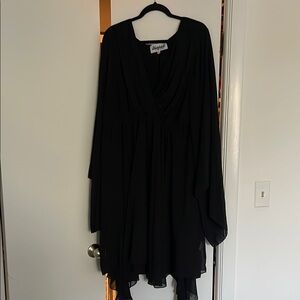 Meghan LA Black V-Neck Dolman Sleeve Dress